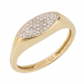 Zlatý diamantový prsteň Elements Gold, SIGNET