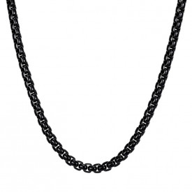 Čierna oceľová retiazka Round Box Chain