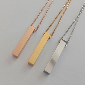 Dámsky oceľový náhrdelník na gravírovanie, silver, gold, rose gold