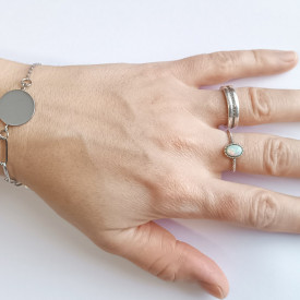 Dámsky oceľový náramok na gravírovanie Disk + SRDCE