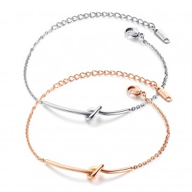 Dámsky oceľový náramok uzol Rose gold, silver