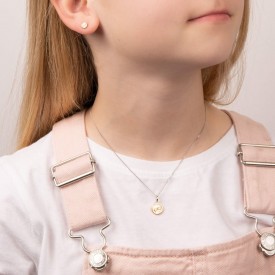 Detské strieborné náušnice s diamantom D for diamond