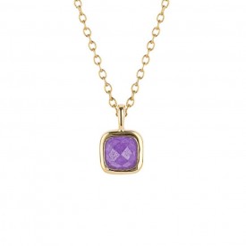 Detský strieborný náhrdelník D for diamond Február