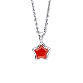 Detský strieborný náhrdelník D for diamond, Január