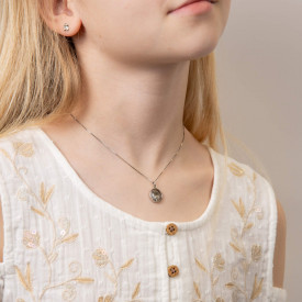 Detský strieborný náhrdelník s diamantom D for diamond