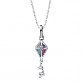 Detský strieborný náhrdelník s diamantom D for diamond