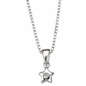 Detský strieborný náhrdelník s diamantom