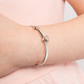 Detský strieborný náramok s diamantom D for diamond