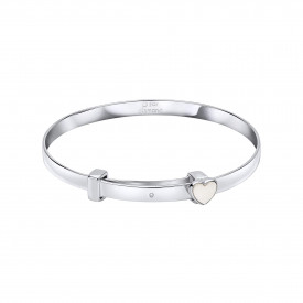 Detský strieborný náramok s diamantom D for diamond