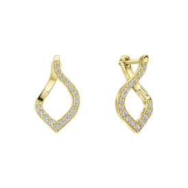 Luxusné strieborné náušnice Cluster Cut Out gold plated