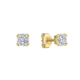 Luxusné strieborné náušnice Double Claw Solitaire gold plated