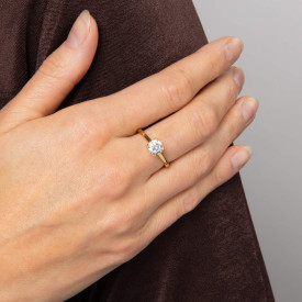 Luxusný strieborný prsteň Double Claw Solitaire gold plated