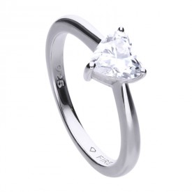 Luxusný strieborný prsteň so syntetickým diamantom