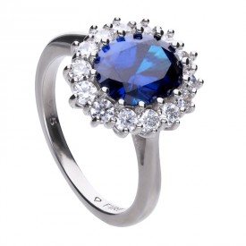 Luxusný strieborný prsteň so syntetickými diamantmi