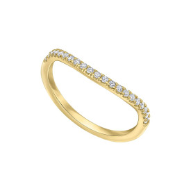 Luxusný strieborný prsteň Wave Cluster gold plated