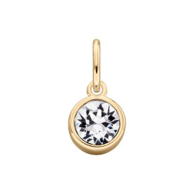 Pozlátený prívesok s kameňom narodenia Apríl – krištáľ Swarovski