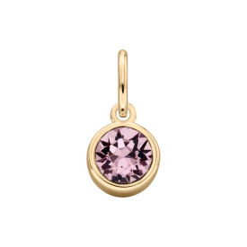 Pozlátený prívesok s kameňom narodenia Jún – svetlý ametyst Swarovski