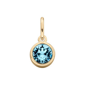 Pozlátený prívesok s kameňom narodenia Marec – akvamarín Swarovski