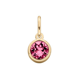 Pozlátený prívesok s kameňom narodenia Október – ružový turmalín Swarovski