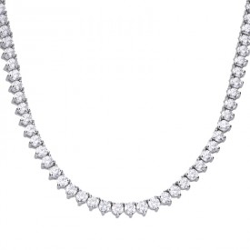 Prémiový strieborný náhrdelník so syntetickými diamantmi