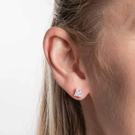 Strieborné napichovačky Cubic Zirconia štvorec