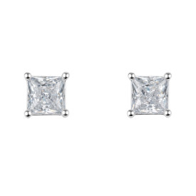 Strieborné napichovačky Cubic Zirconia štvorec