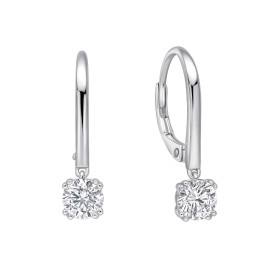 Strieborné náušnice Double Claw Solitaire Hook Diamonfire