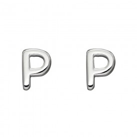 Strieborné náušnice písmeno P