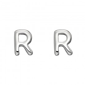 Strieborné náušnice písmeno R