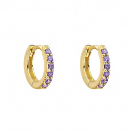 Strieborné náušnice Crystal Hoop Gold
