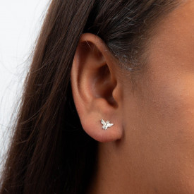 Strieborné náušnice Včela