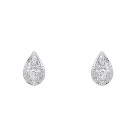 Strieborné náušnice CZ Triangular Stones