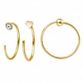 Strieborný piercing no nosa GOLD