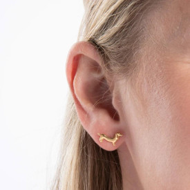 Strieborné náušnice Gold plated Jazvečík