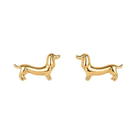 Strieborné náušnice Gold plated Jazvečík