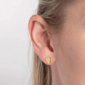 Strieborné náušnice Organic Heart Gold