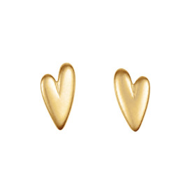 Strieborné náušnice Organic Heart Gold