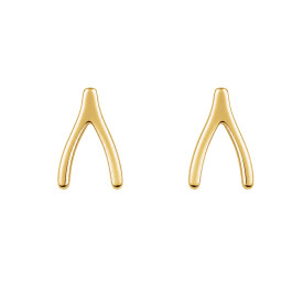 Strieborné náušnice Wishbone Gold