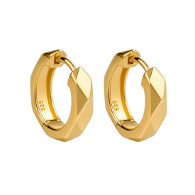 Strieborné náušnice zlaté kruhy Geometric