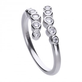 Striebornný prsteň Diamonfire so syntetickými diamantmi