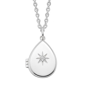 Strieborný medailón Cubic Zirconia hviezdička