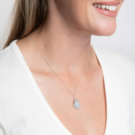 Strieborný medailón Cubic Zirconia hviezdička