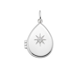 Strieborný medailón Cubic Zirconia hviezdička