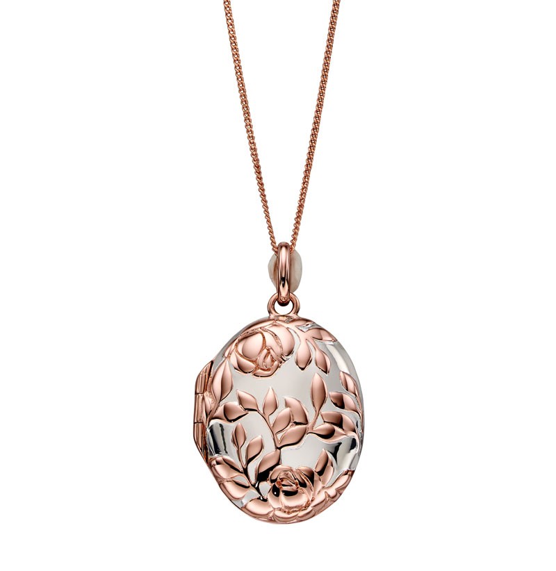 Strieborný medailón - detail rose gold plated