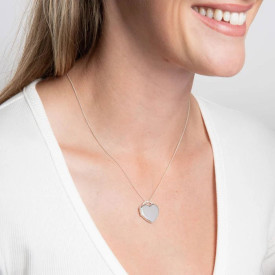 Strieborný medailón SRDCE Cubic Zirconia