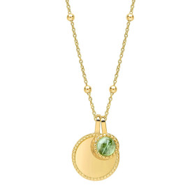 Strieborný náhrdelník Birthstone Gold plated August