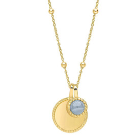 Strieborný náhrdelník Birthstone Gold plated Marec