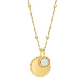 Strieborný náhrdelník Birthstone Gold plated Október