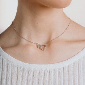 Strieborný náhrdelník Diamonfire so syntetickými diamantmi