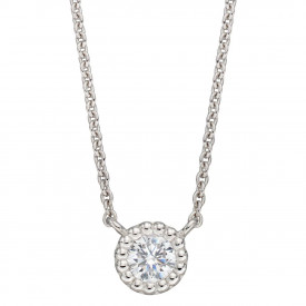 Strieborný náhrdelník Millegrain Edge Cubic Zirconia